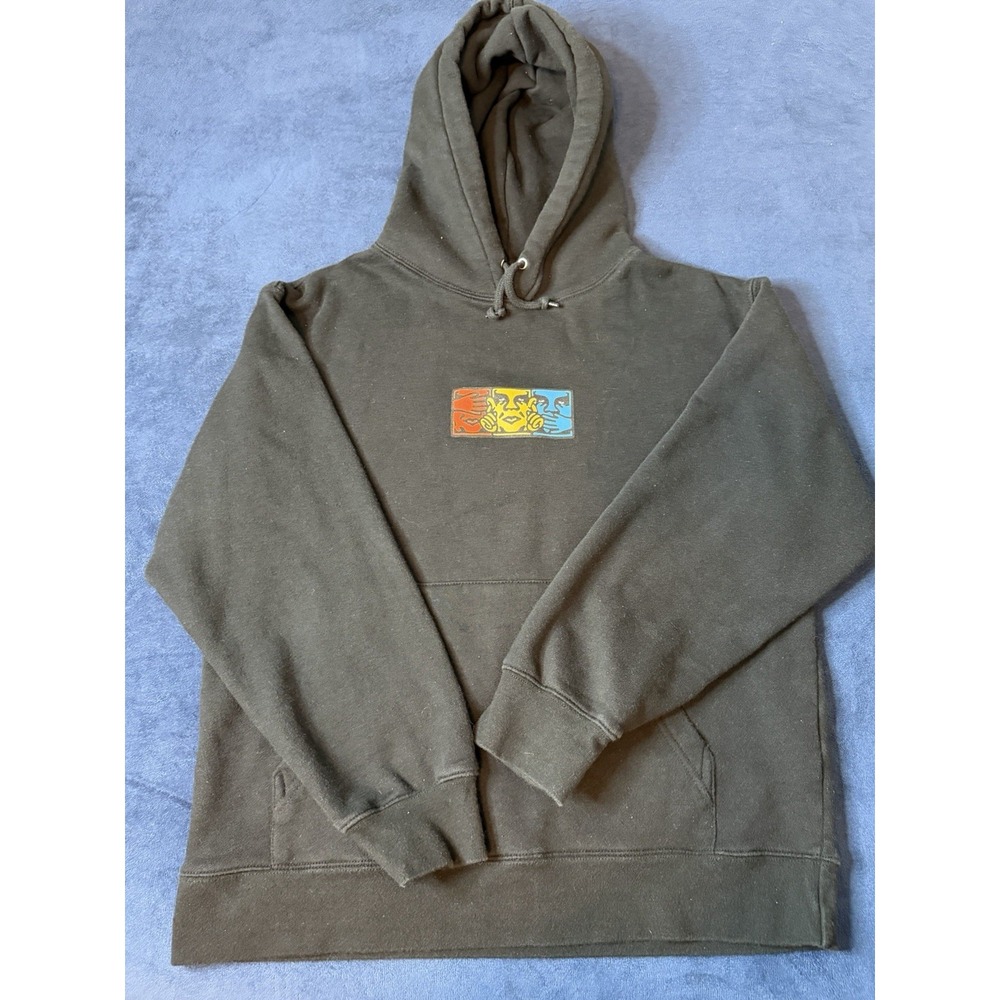 Zumiez Obey Graphic Hoodie Pullover Adult Sz M Black Classic Skate Og